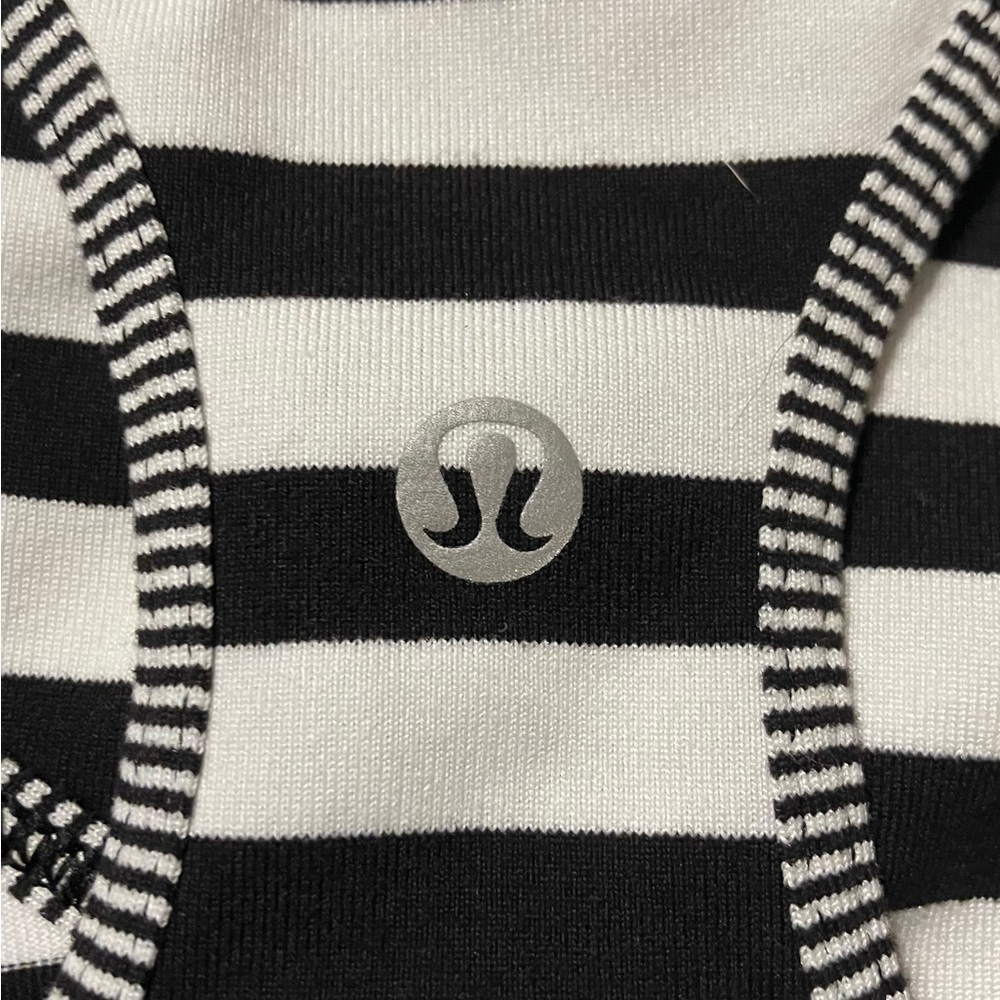 Lululemon Cool Striped Racerback Tank Black and White Striped - Picture 2 of 7